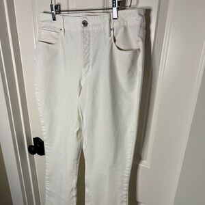 White House Black Market Cream Boot Cut Jeans